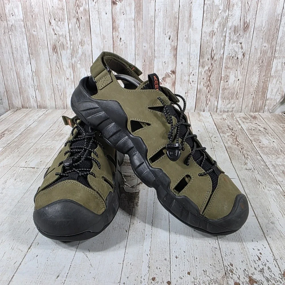 Keen Clearwater CNX Mens 13 Olive Green Waterproof Hiking Sandals 1030722